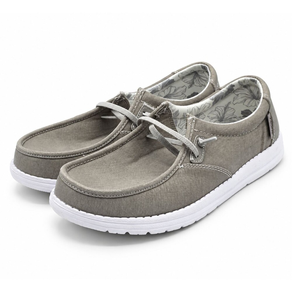Hurley Ojai Womens 7.5 Light Gray Memory Foam Lightweight Casual Lace Up Shoes